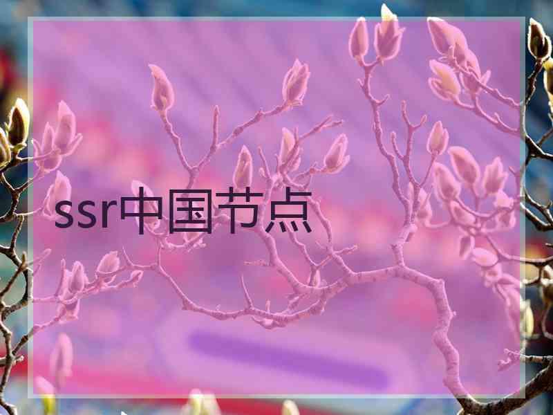 ssr中国节点 ssr中国节点