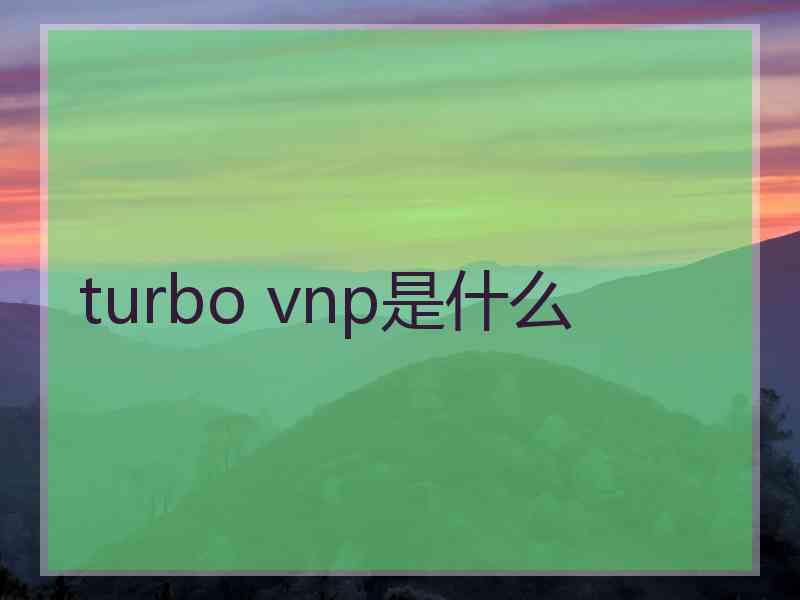 turbo vnp是什么