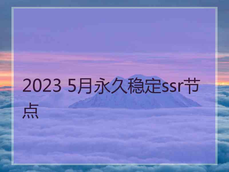 2023 5月永久稳定ssr节点