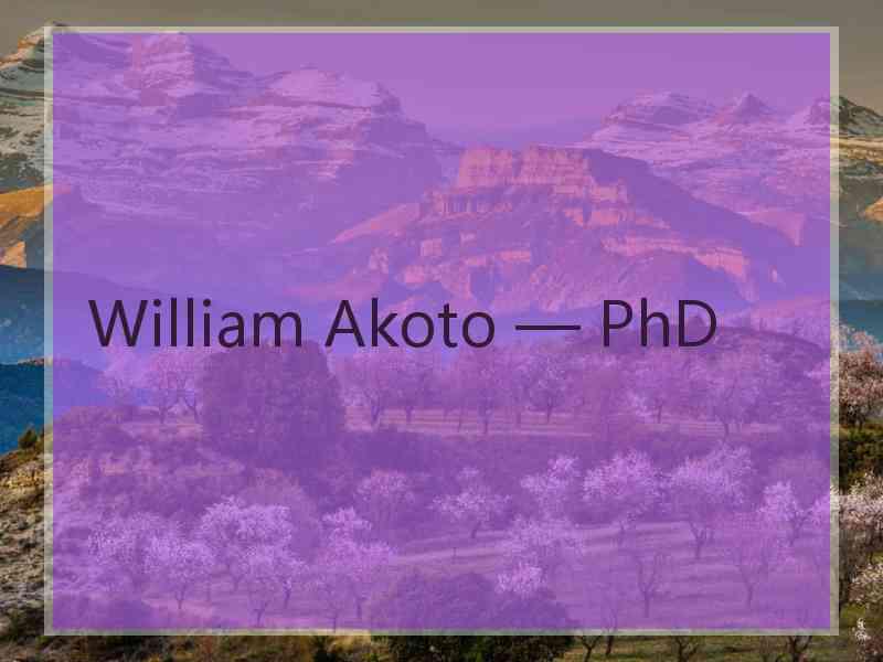 William Akoto — PhD
