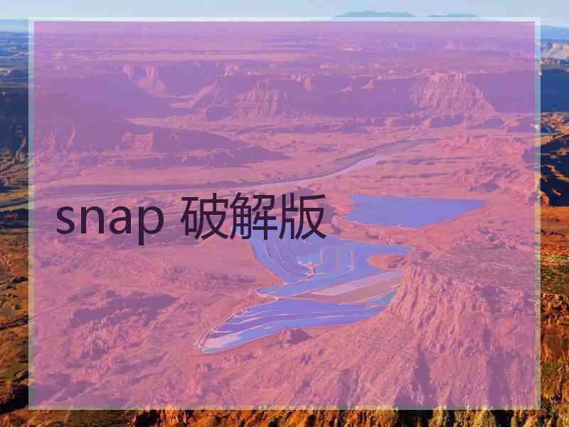 snap 破解版