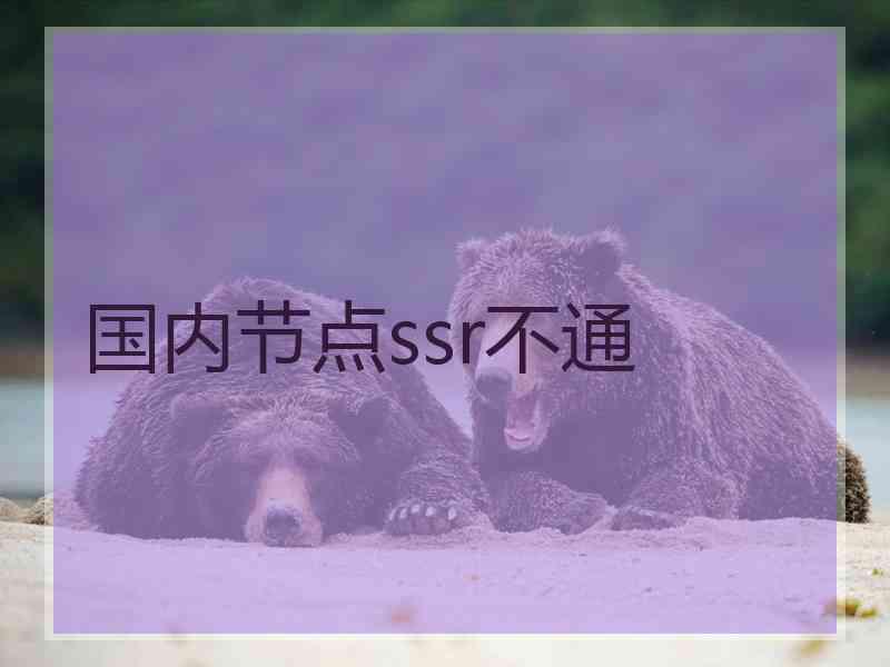 国内节点ssr不通