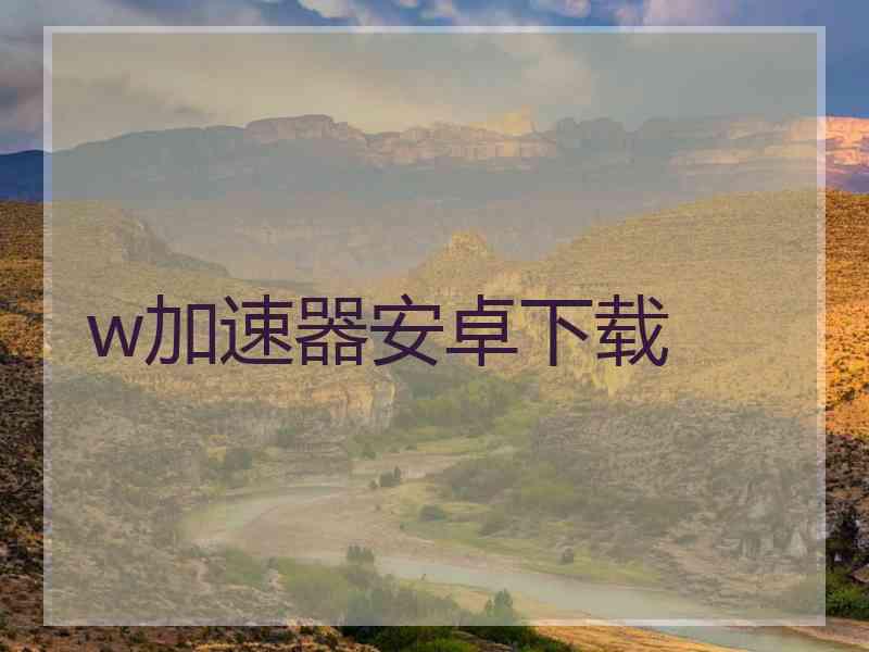 w加速器安卓下载