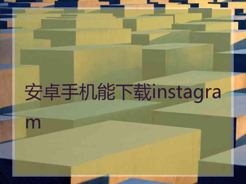 安卓手机能下载instagram