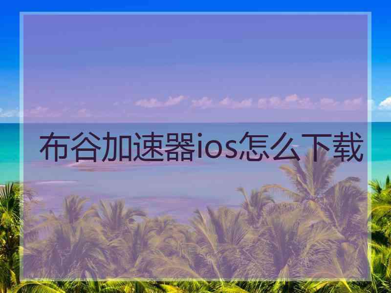 布谷加速器ios怎么下载