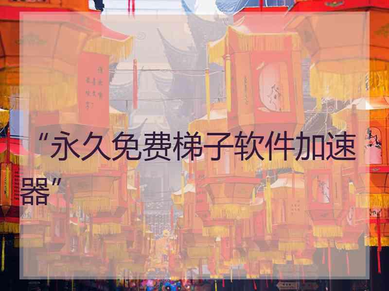 “永久免费梯子软件加速器”