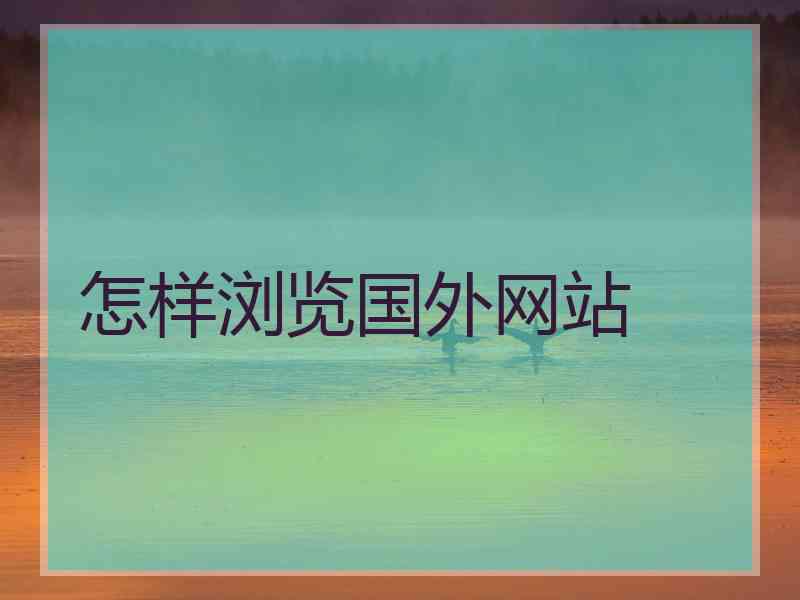 怎样浏览国外网站