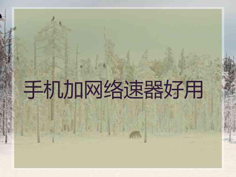 手机加网络速器好用