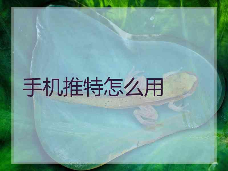手机推特怎么用