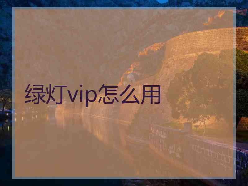 绿灯vip怎么用