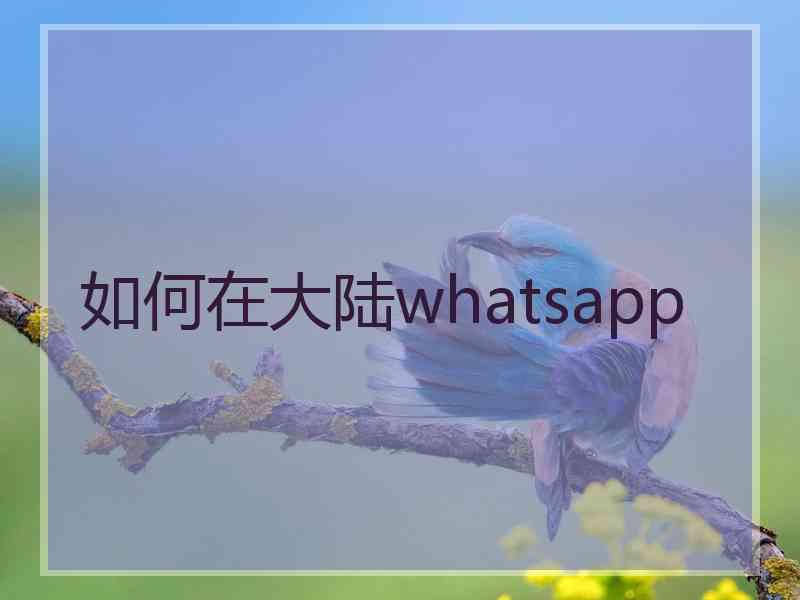 如何在大陆whatsapp