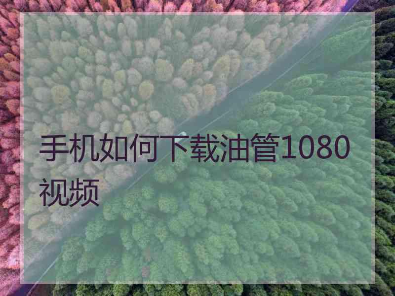 手机如何下载油管1080视频