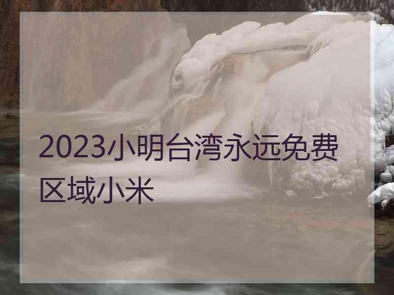 2023小明台湾永远免费区域小米