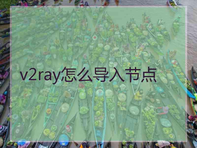 v2ray怎么导入节点