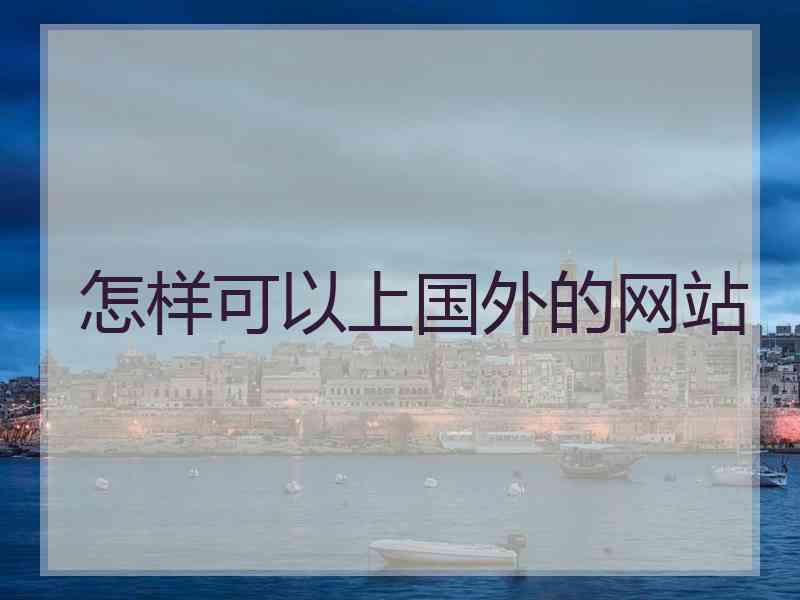 怎样可以上国外的网站