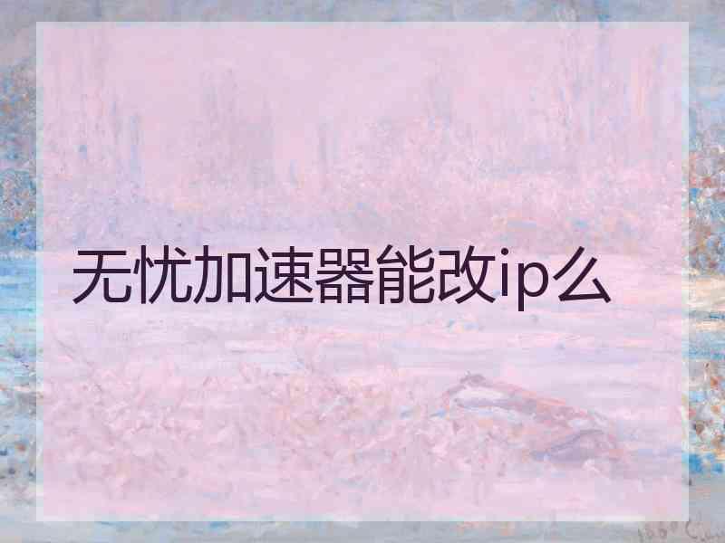 无忧加速器能改ip么