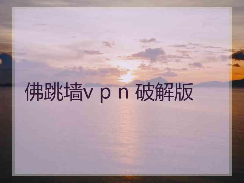 佛跳墙v p n 破解版