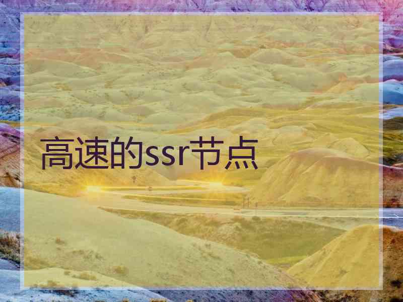 高速的ssr节点