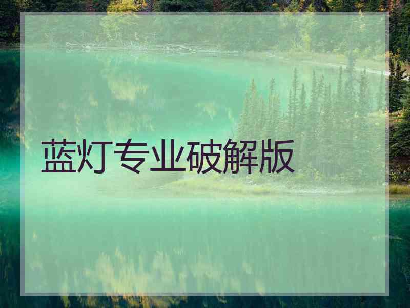 蓝灯专业破解版