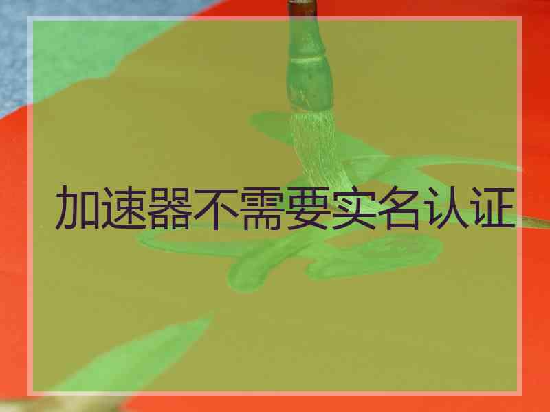 加速器不需要实名认证