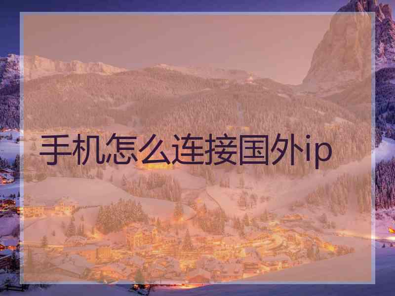 手机怎么连接国外ip