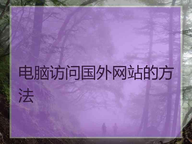 电脑访问国外网站的方法