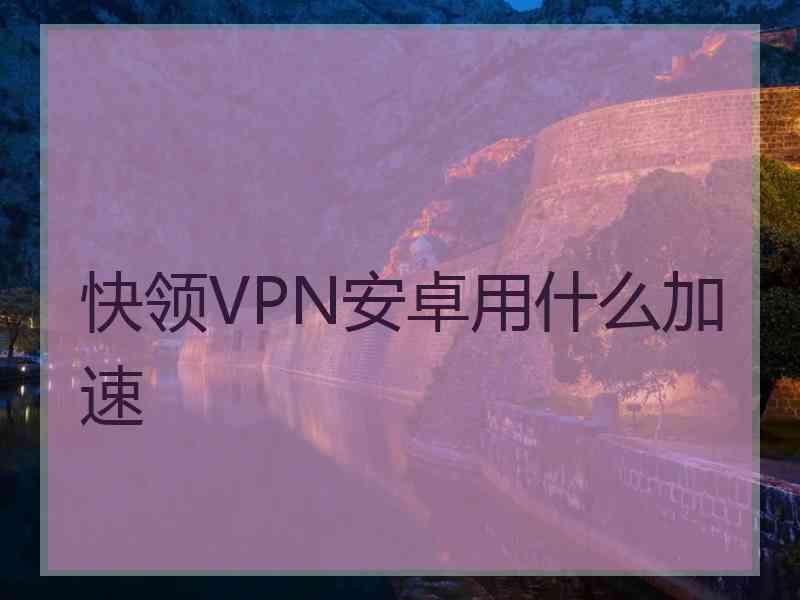 快领VPN安卓用什么加速