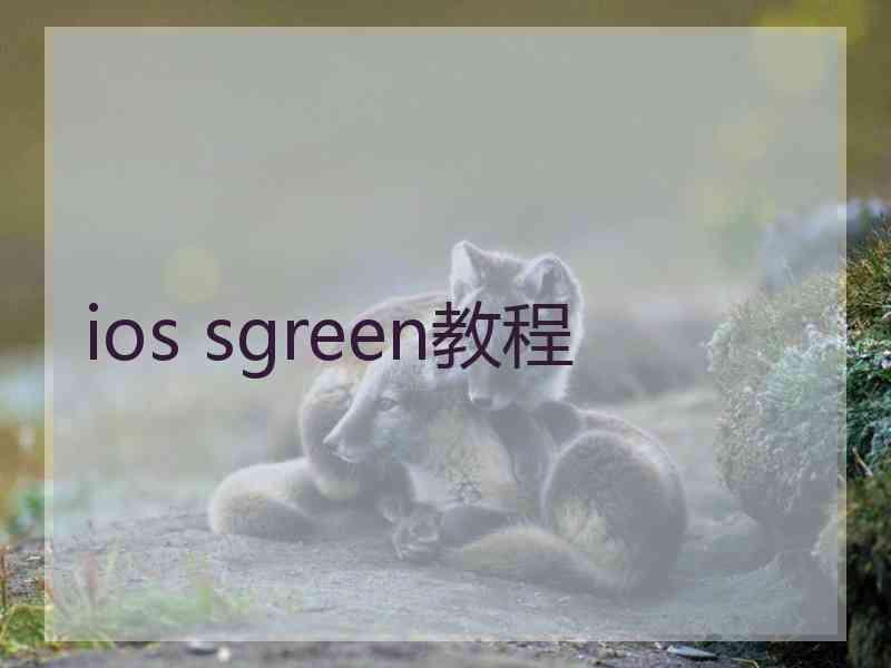 ios sgreen教程