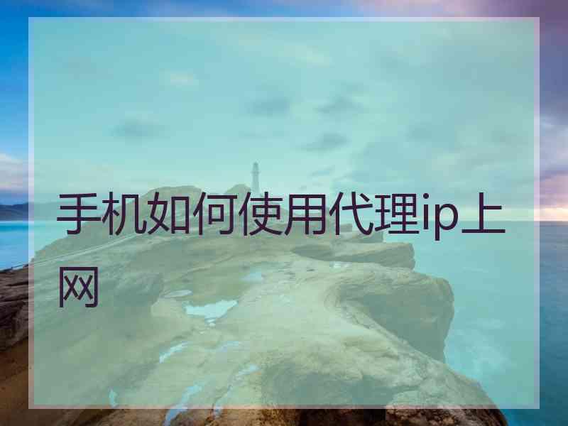 手机如何使用代理ip上网