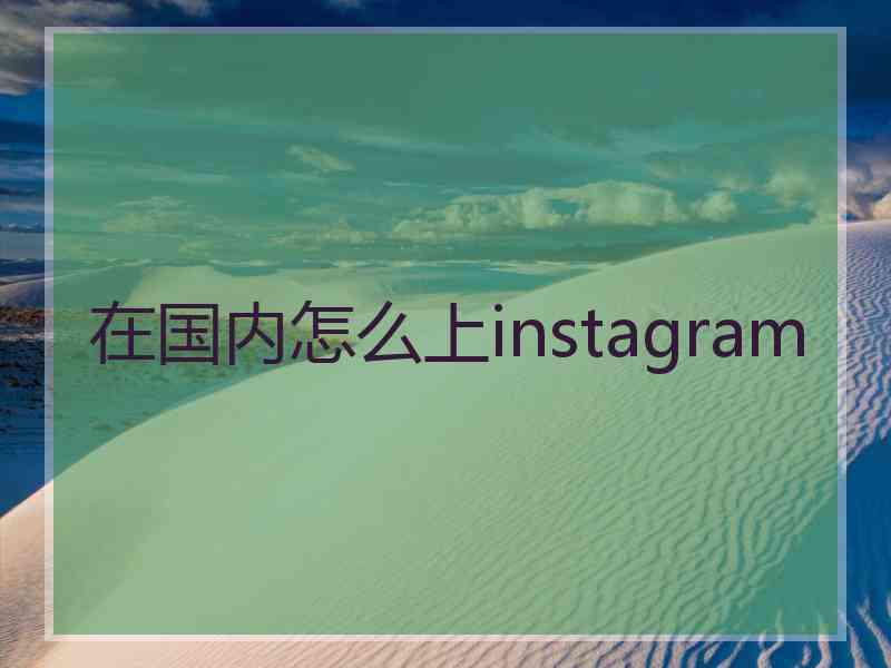在国内怎么上instagram