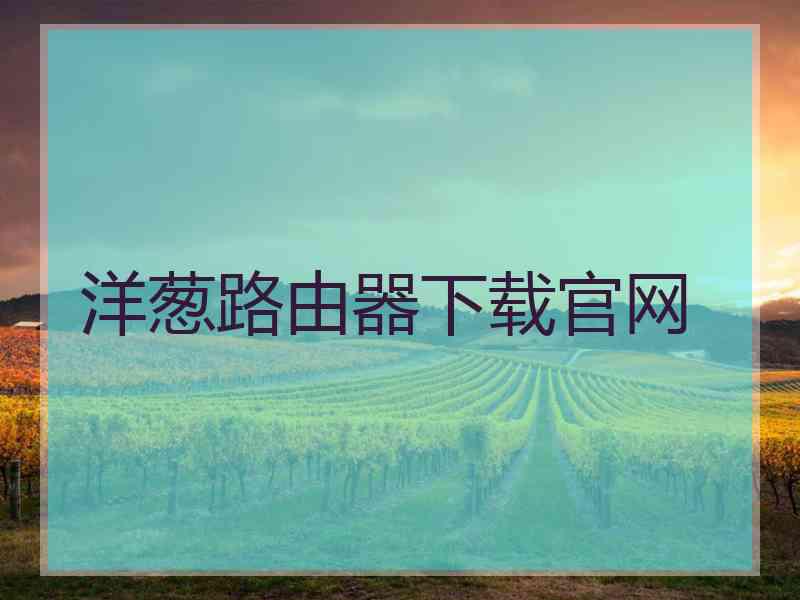 洋葱路由器下载官网