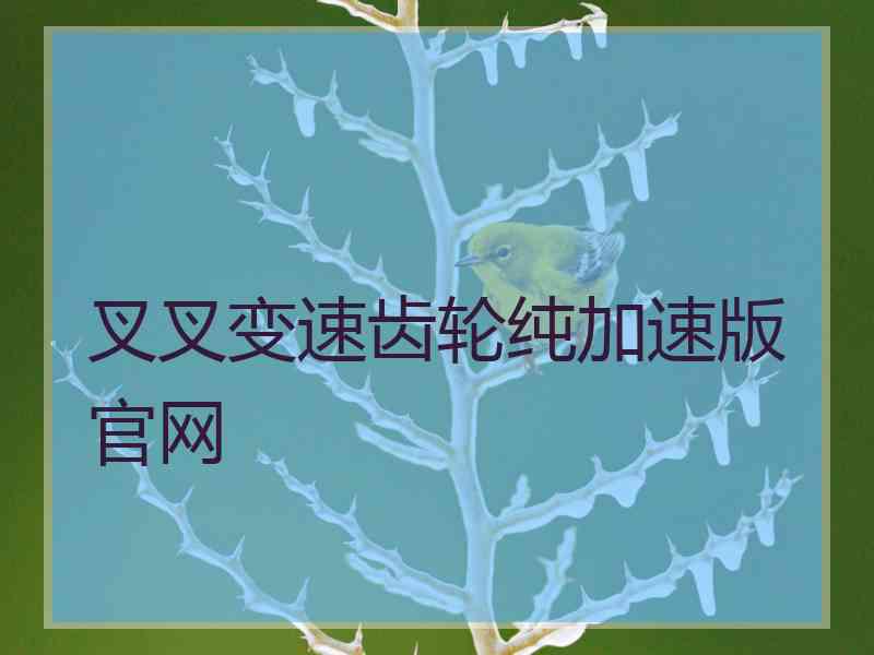 叉叉变速齿轮纯加速版官网
