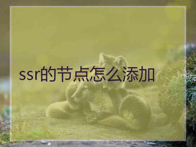 ssr的节点怎么添加