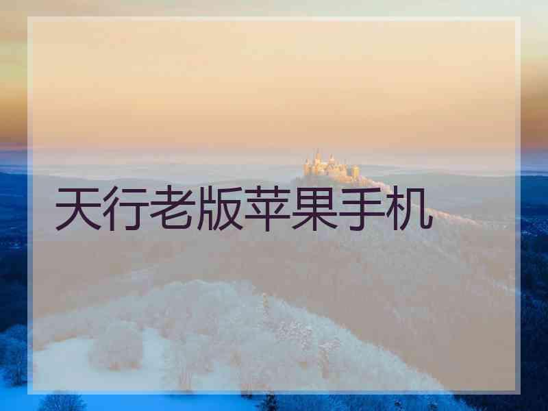 天行老版苹果手机