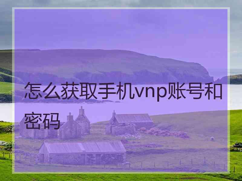 怎么获取手机vnp账号和密码