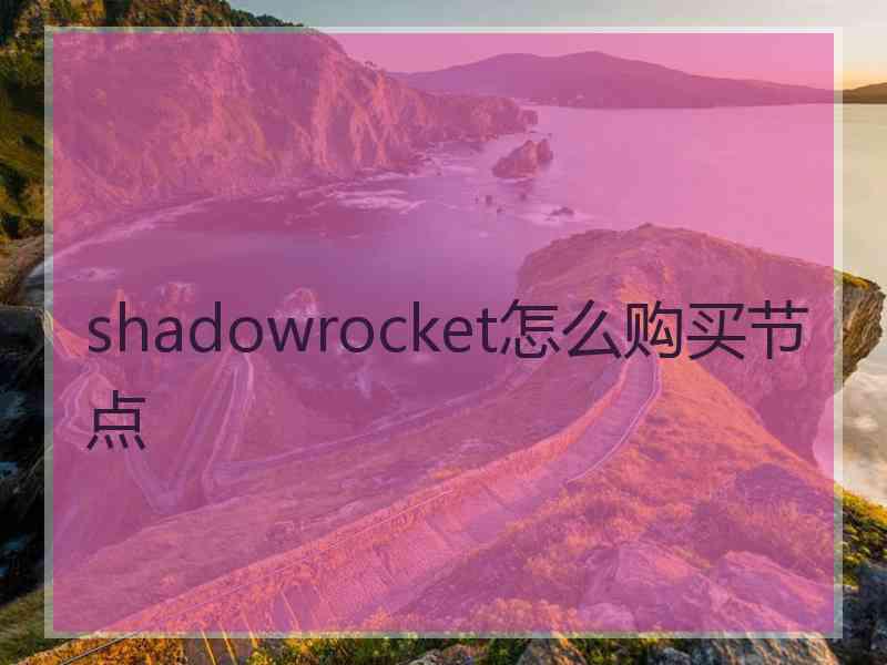 shadowrocket怎么购买节点