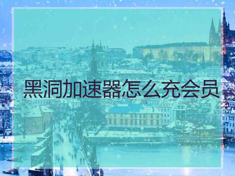 黑洞加速器怎么充会员
