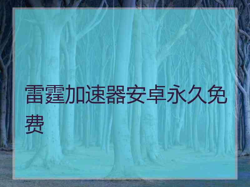 雷霆加速器安卓永久免费