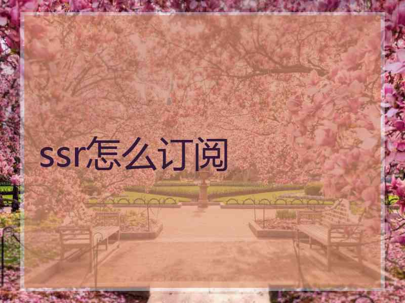 ssr怎么订阅