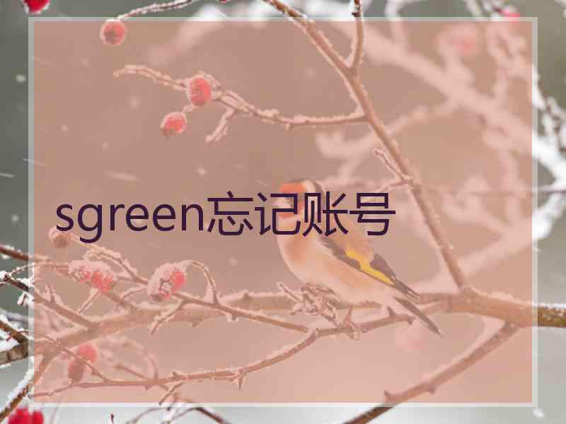sgreen忘记账号