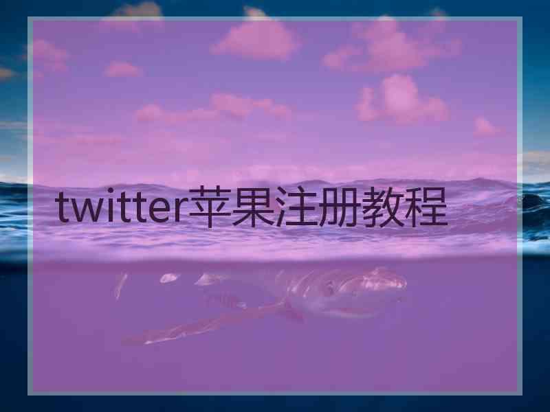 twitter苹果注册教程