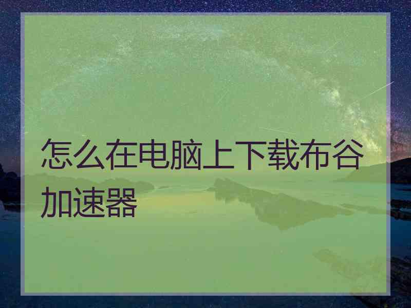 怎么在电脑上下载布谷加速器
