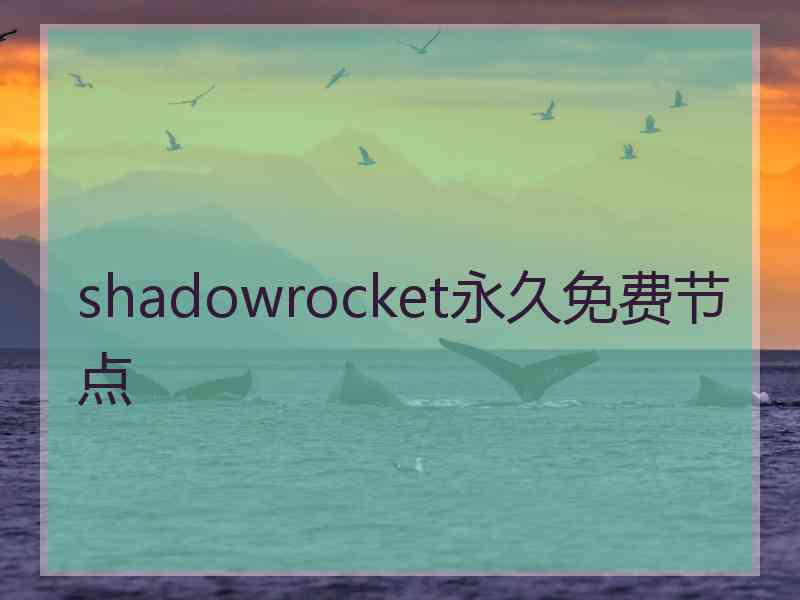 shadowrocket永久免费节点