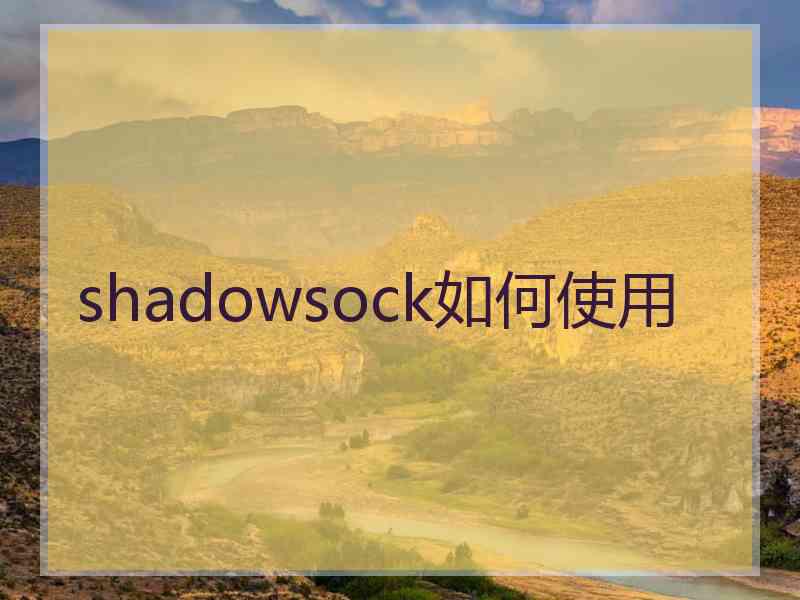 shadowsock如何使用