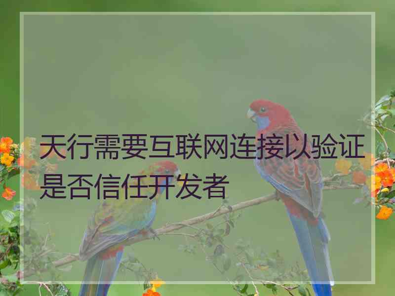天行需要互联网连接以验证是否信任开发者
