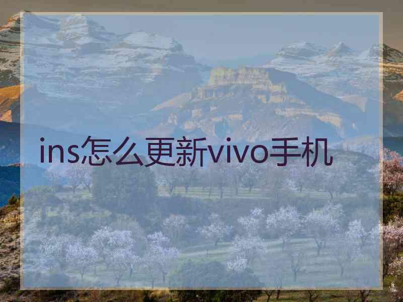 ins怎么更新vivo手机