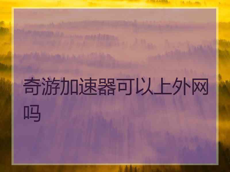 奇游加速器可以上外网吗
