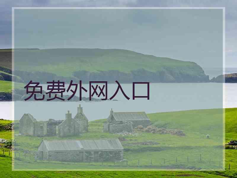 免费外网入口