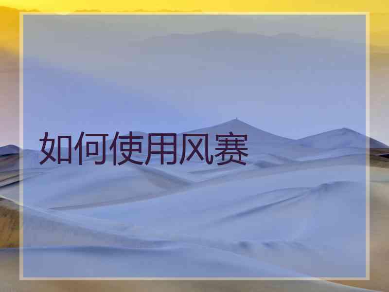 如何使用风赛