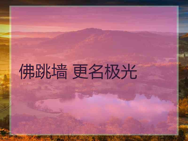 佛跳墙 更名极光